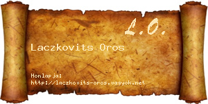 Laczkovits Oros névjegykártya